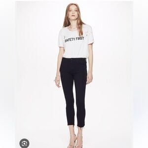 MOTHER High Waisted Looker Ankle fray in Guilty Party Racer black 26